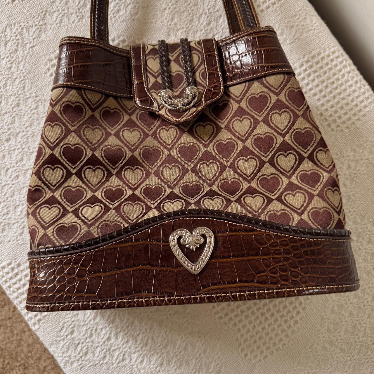 Brown hearts vintage bag