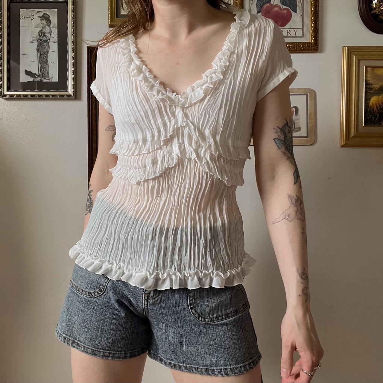 Sheer white angel top (M)