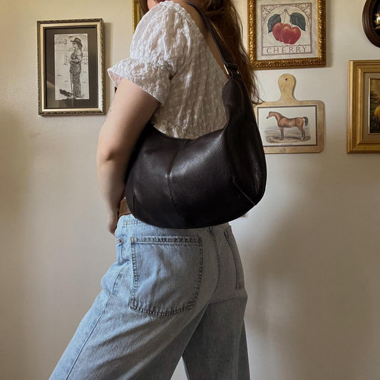 Vintage leather crescent bag