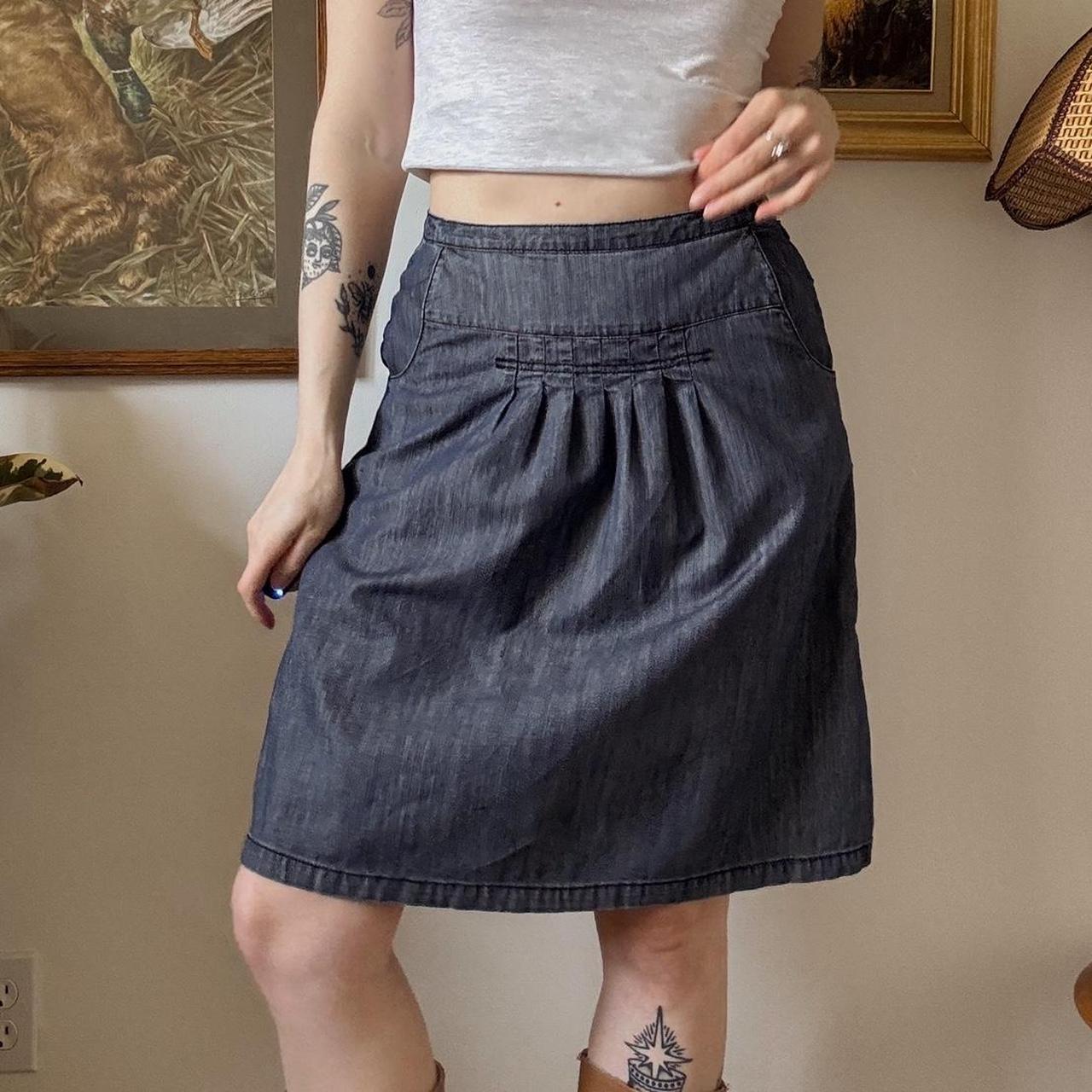 Denim boho midi skirt (S)