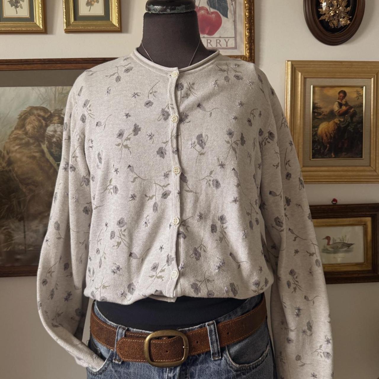 Soft cottage floral cardigan (L)