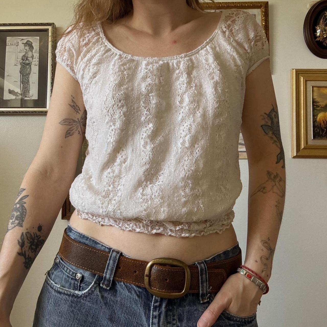 Cream lace fairy top (M)