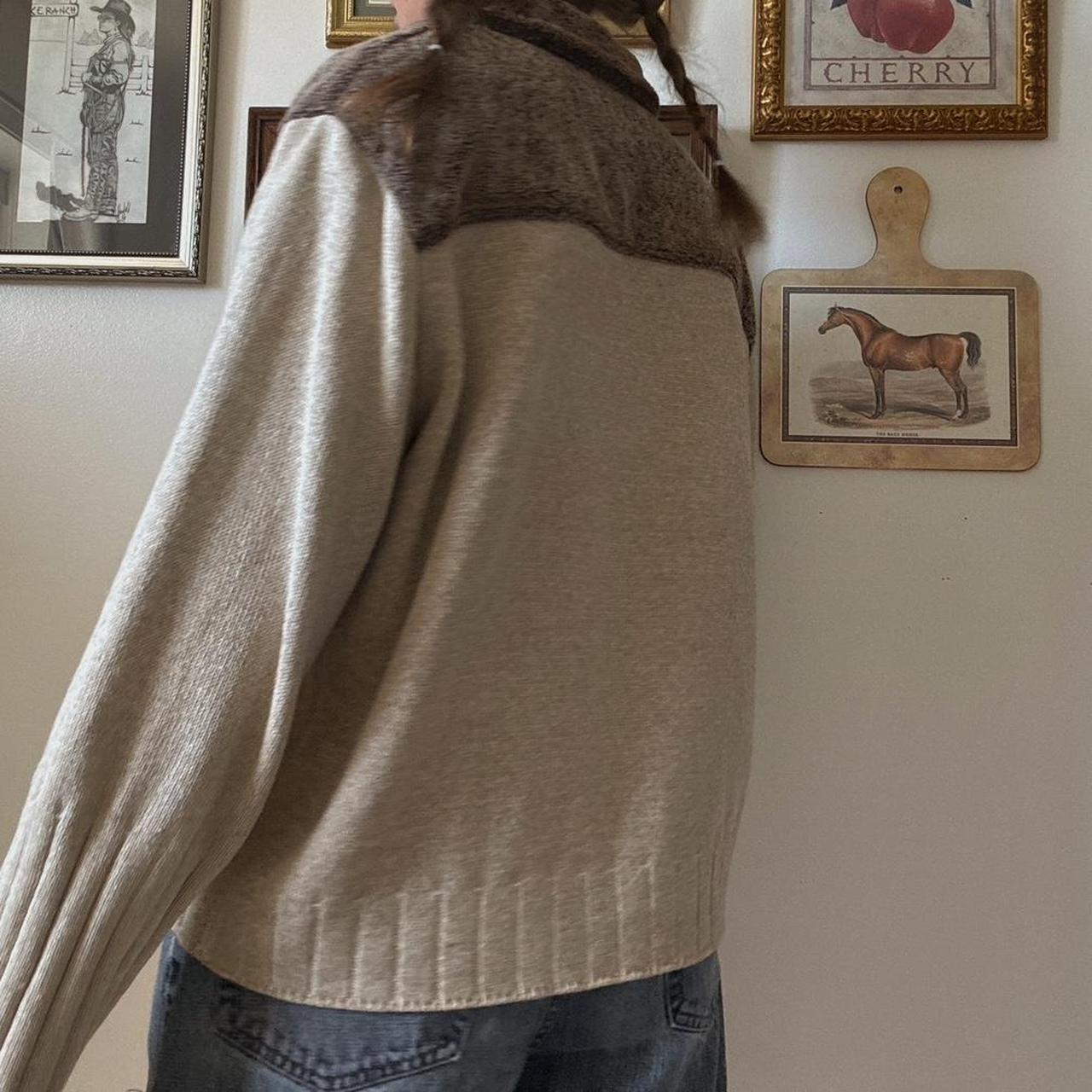 Oatmeal fall knit sweater (L)