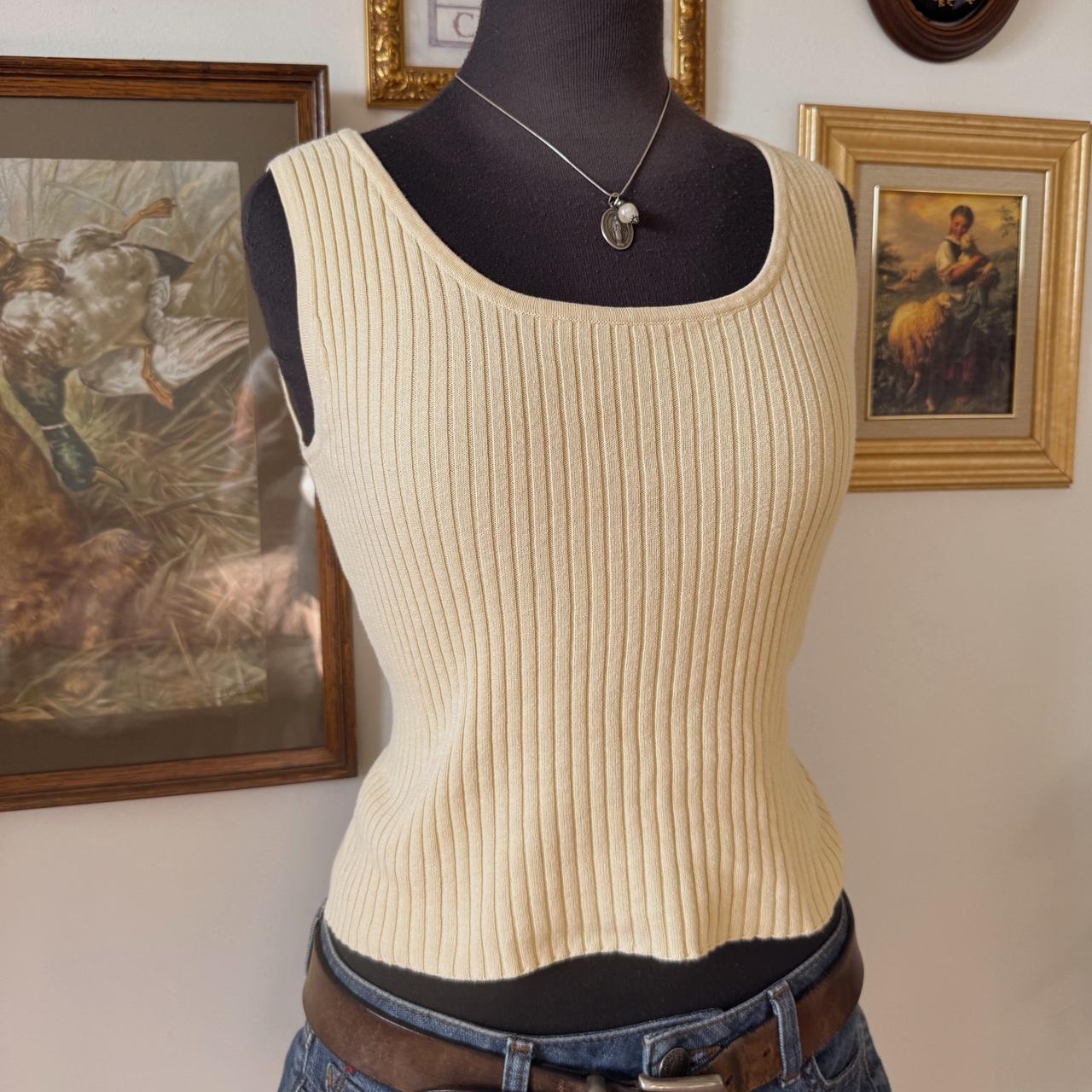 Butter yellow knit tank top (S)