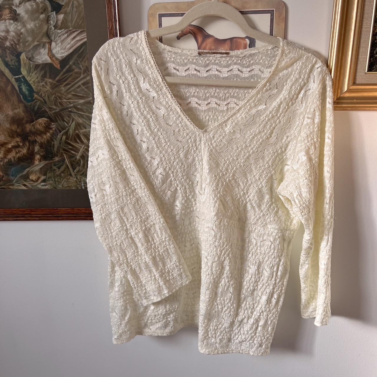 Vintage cream lace blouse (L)