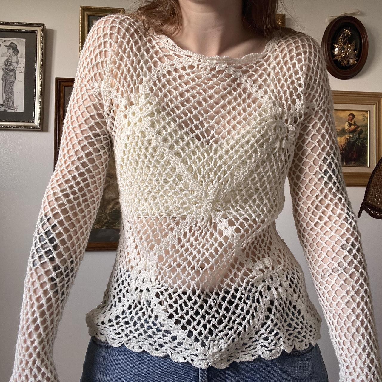 Crochet fishnet top (S)