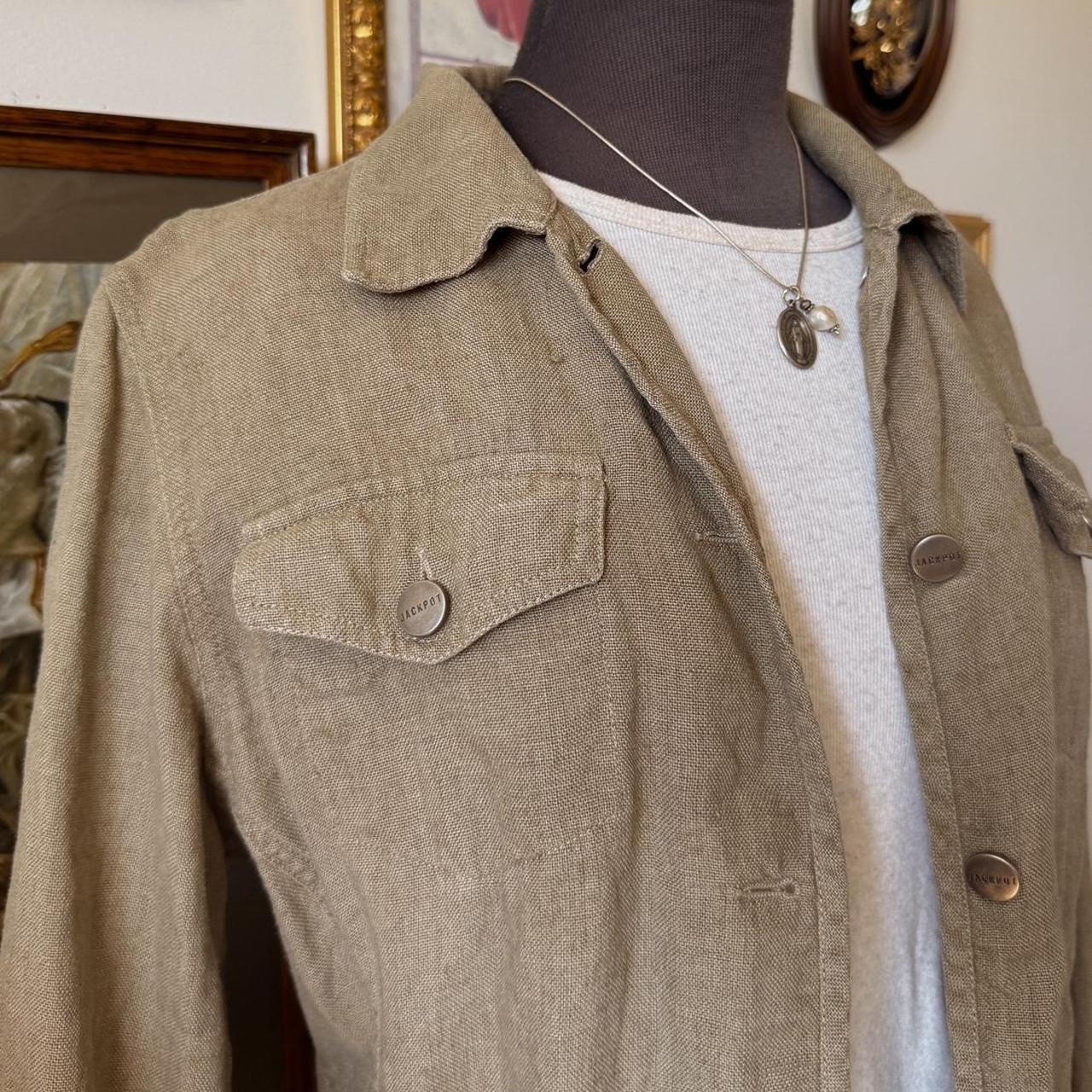 Linen boho khaki jacket (M)