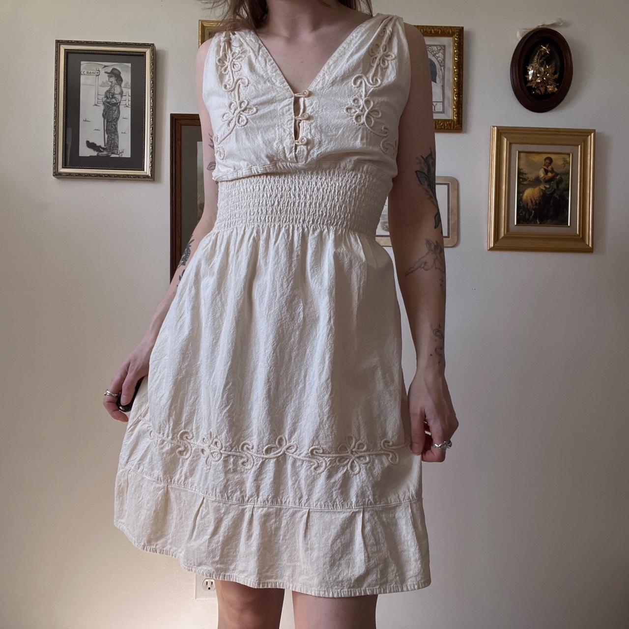 Vintage linen mini dress (S)