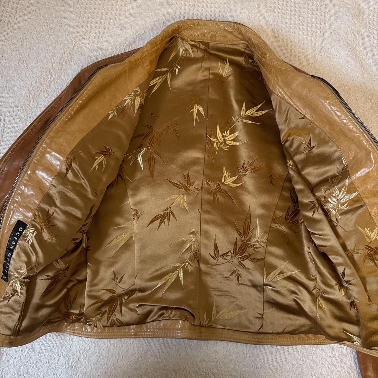 Y2K golden brown leather jacket (XS)