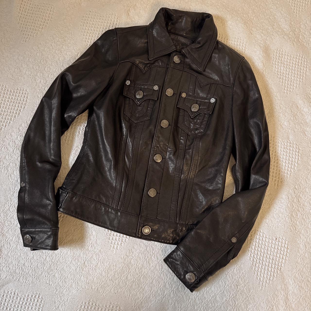 Black lambskin leather jacket (XS)