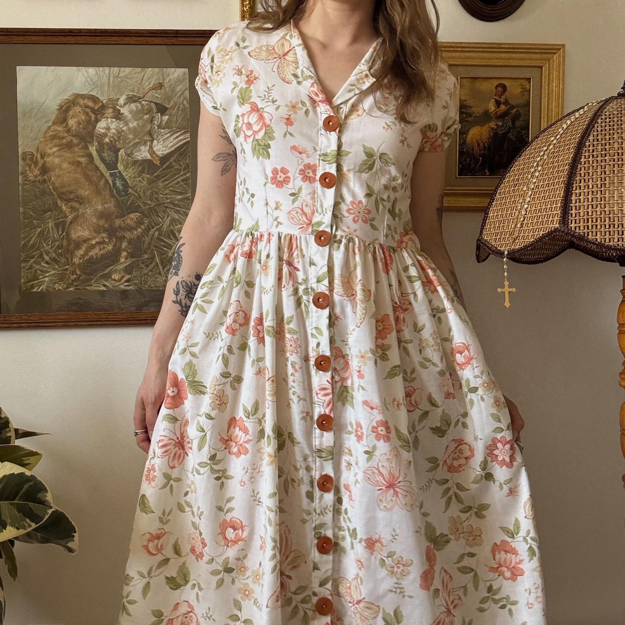 1990s butterfly maxi dress (M)