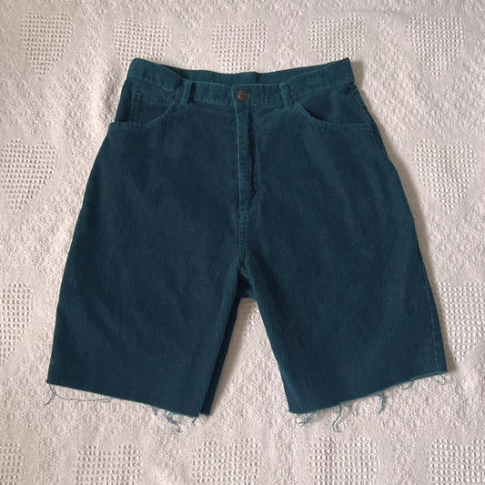 Dark jade corduroy shorts (30")