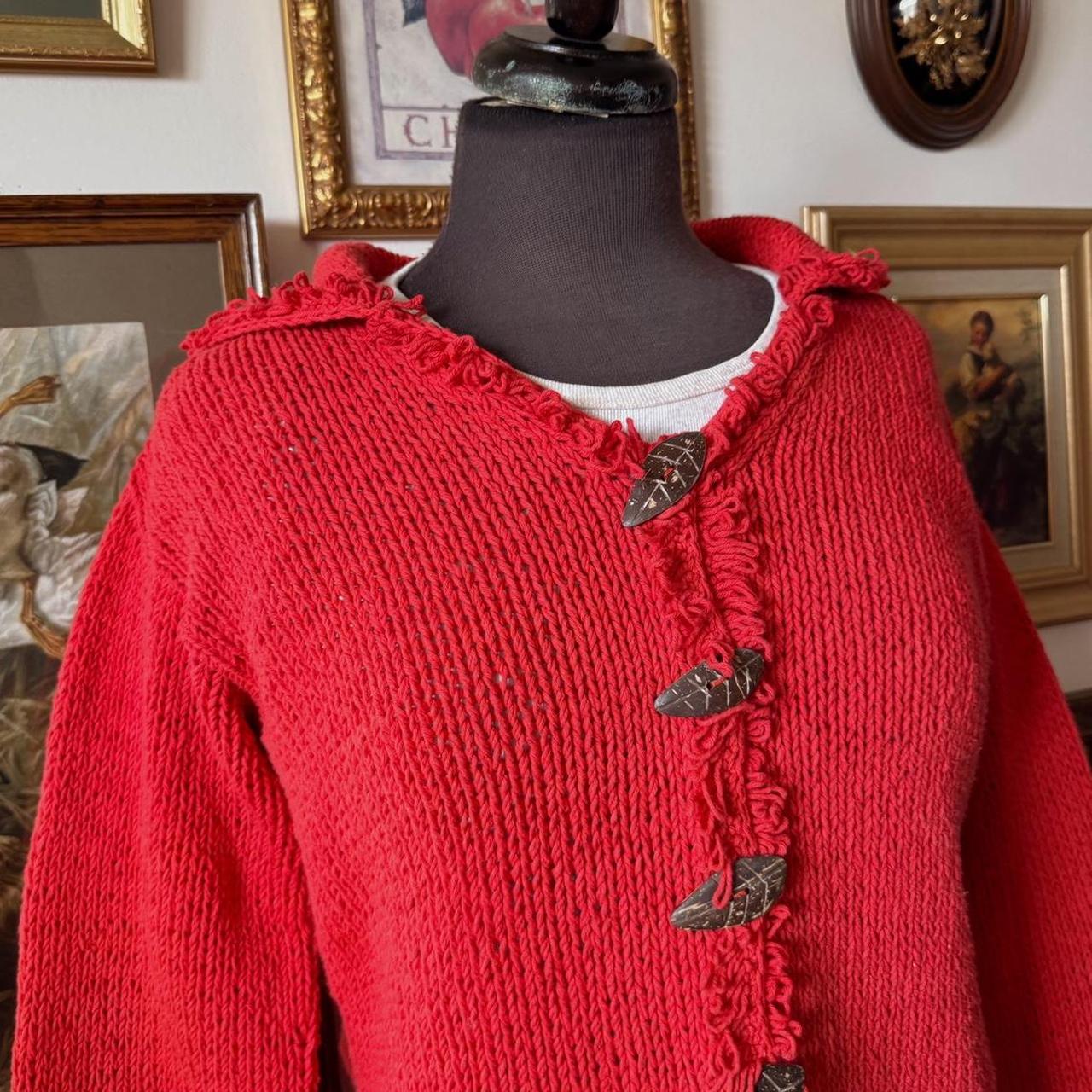 Red cottage knit sweater (S)