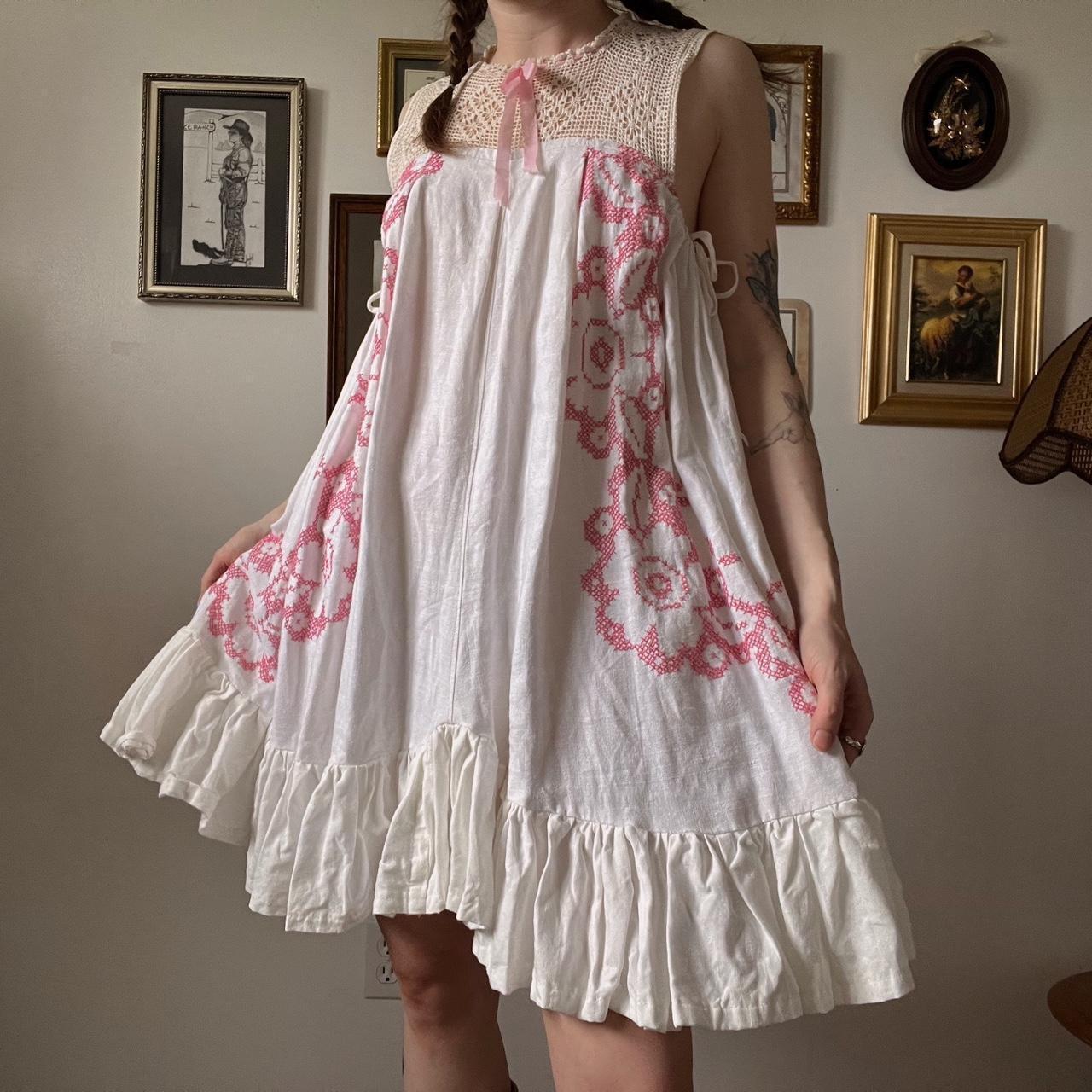 Vintage linen tablecloth dress