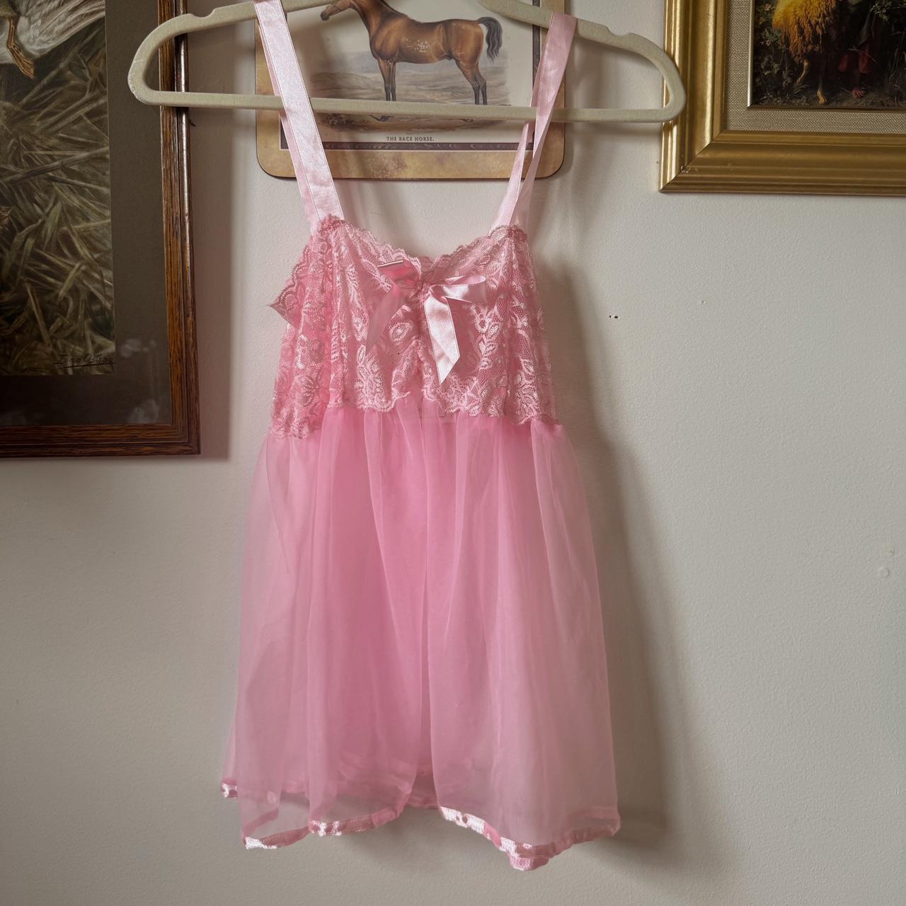 Pink lace babydoll top (S)