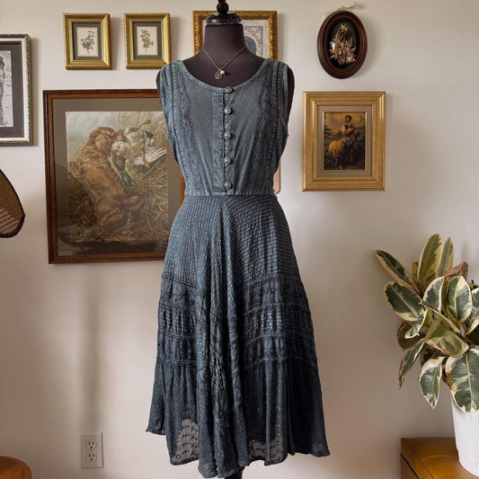 Boho fall fairy midi dress (L)