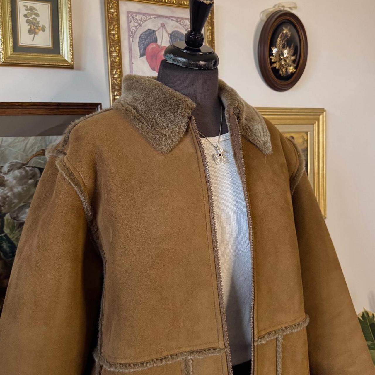 Brown faux shearling jacket (M)
