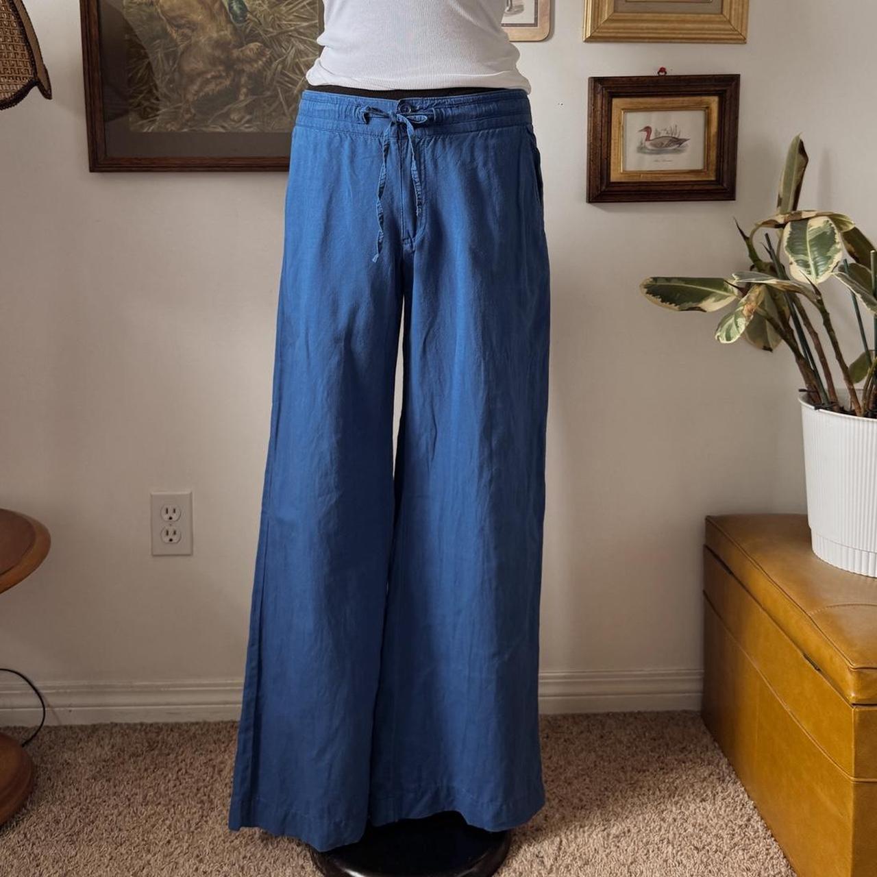 Ocean blue line wide leg pants (S)