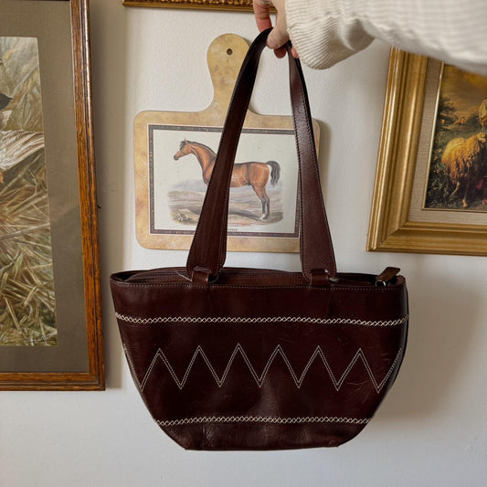 Boho vintage leather bag