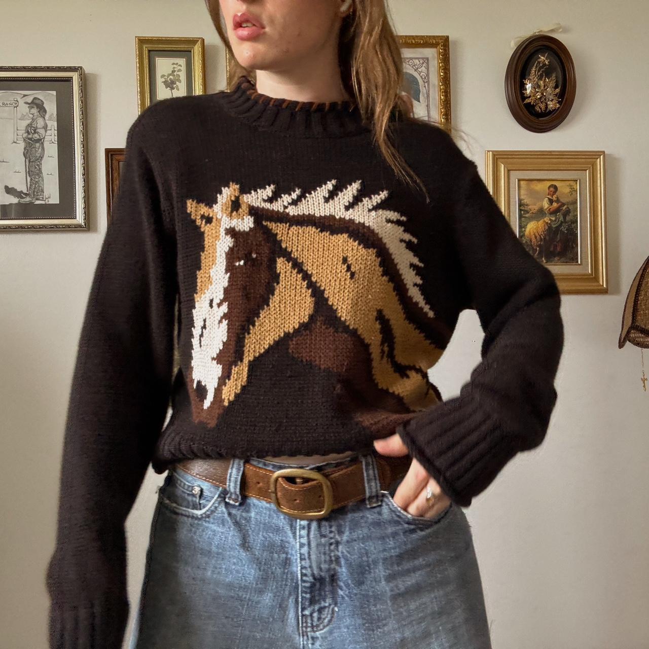 Knitted horse sweater (L)