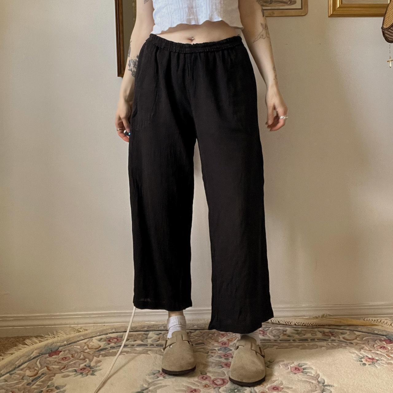 Black cotton beach pants (L)