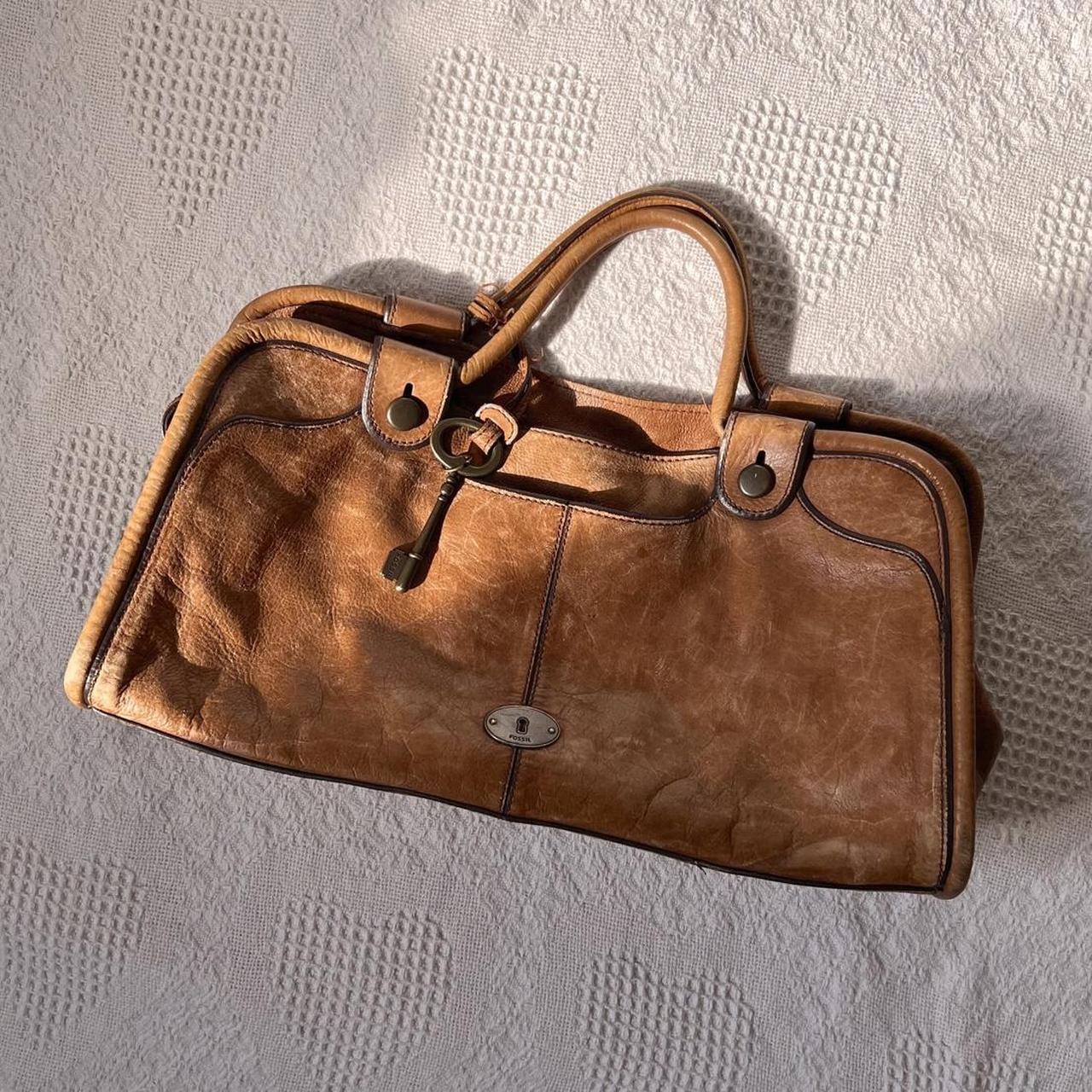 Fossil leather satchel bag