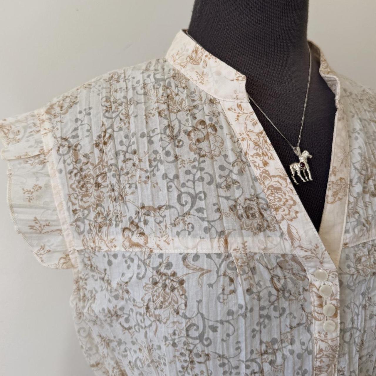 Cream floral cottage blouse (XL)
