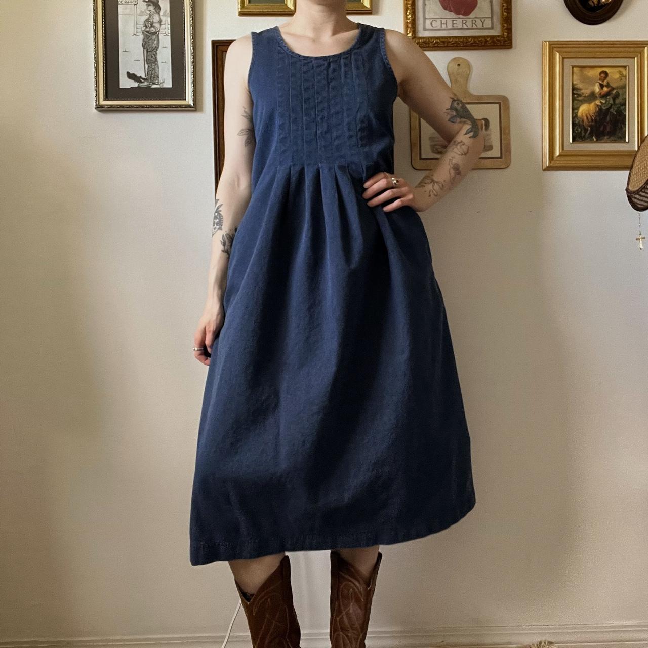 Vintage denim maxi dress (M)