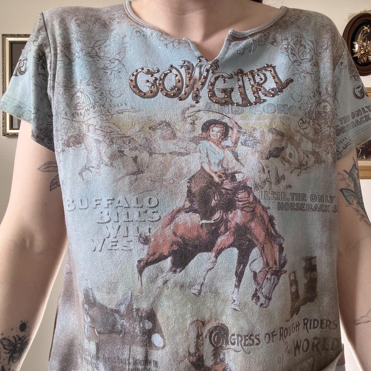 Vintage cowgirl baby tee (M)