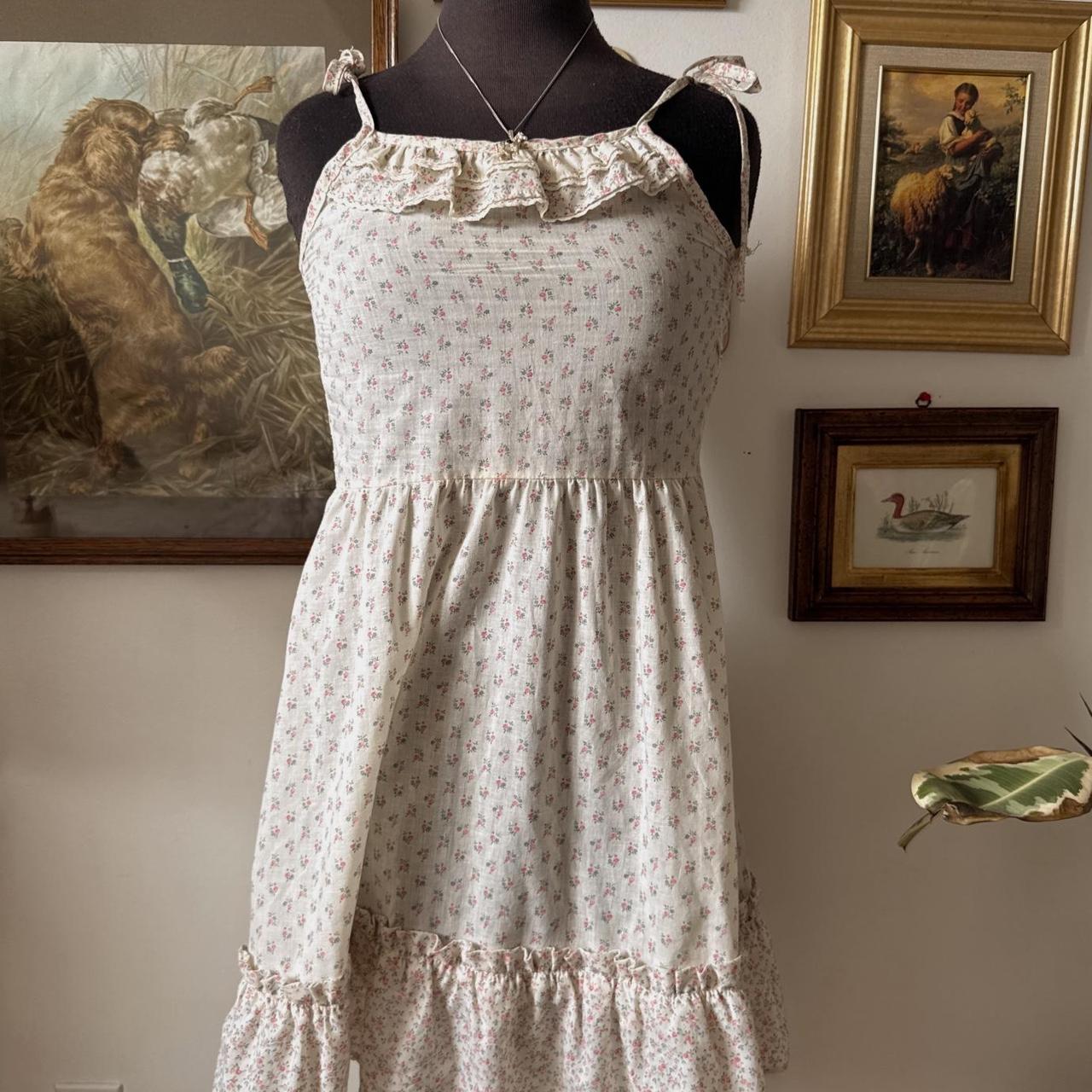Vintage 70s babydoll ruffle mini dress (XS)