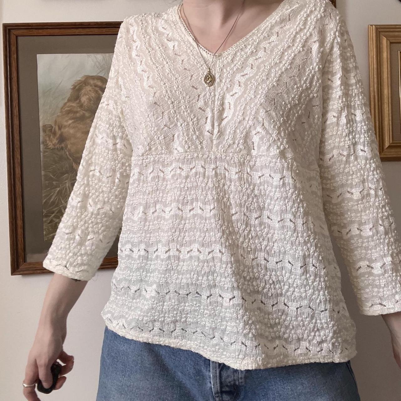 Vintage cream lace blouse (L)