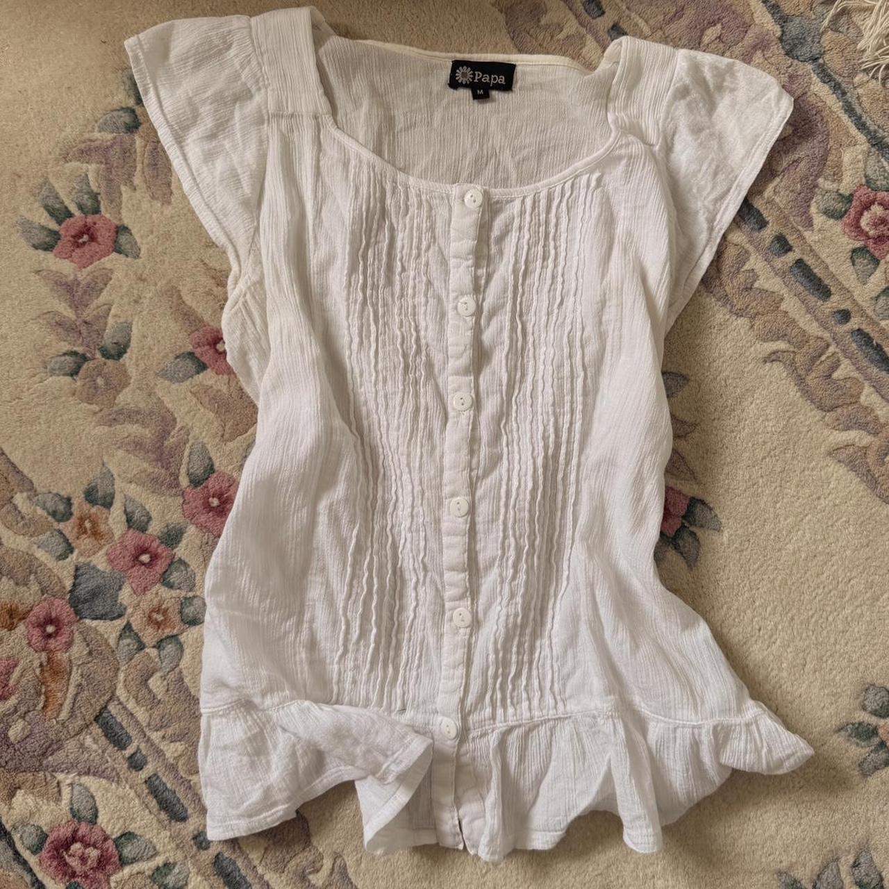 White ruffled fairy top (M)