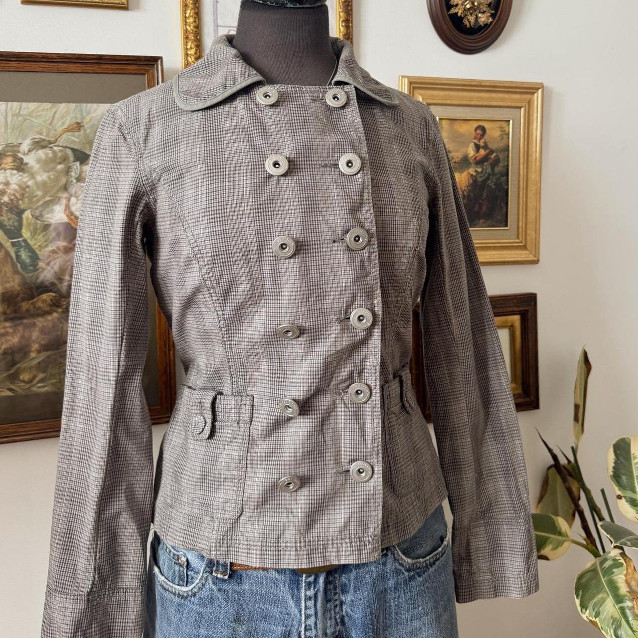 Grey y2k plaid vintage jacket (S)