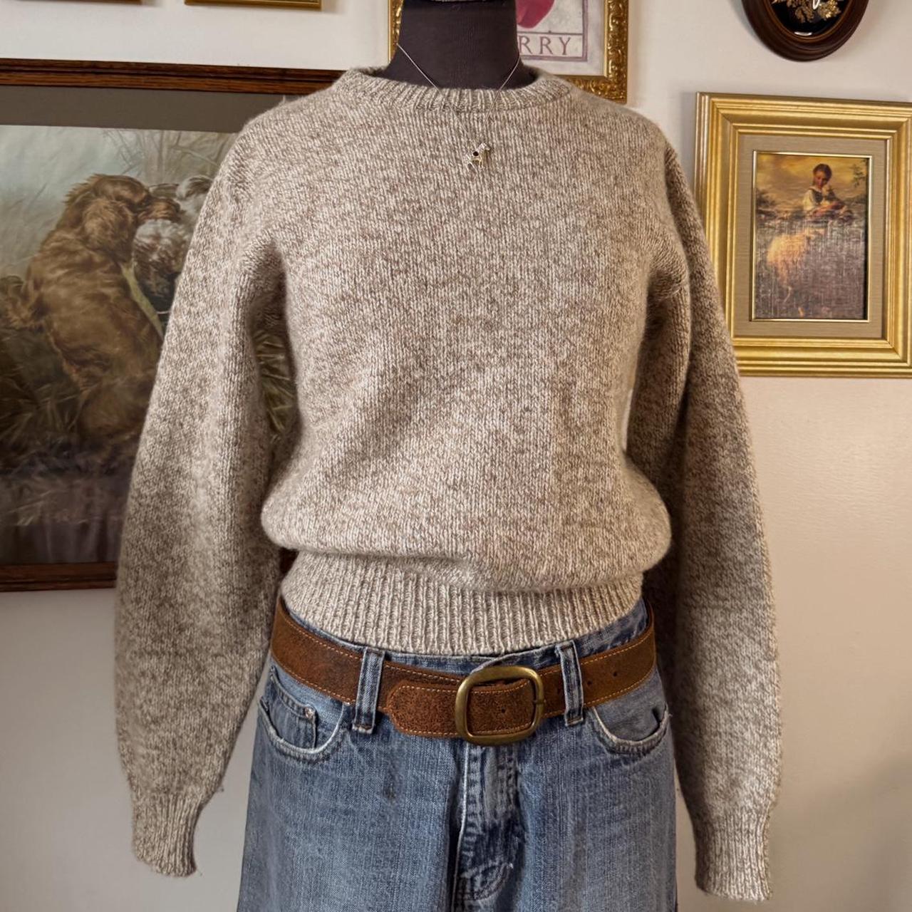 Oatmeal wool knit sweater (M)