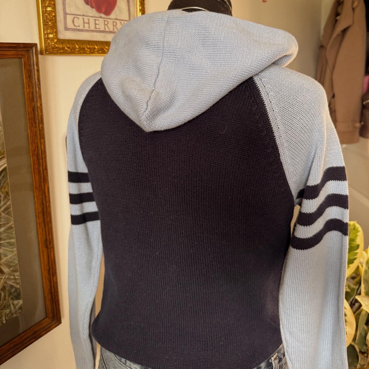 Y2K navy knit hoodie (S)