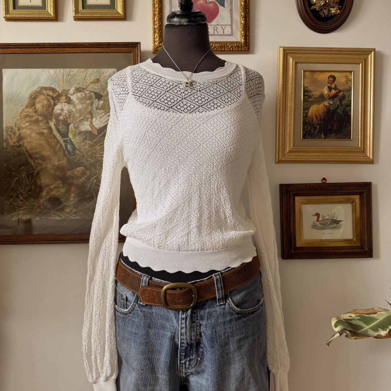 White crochet lace top (M)