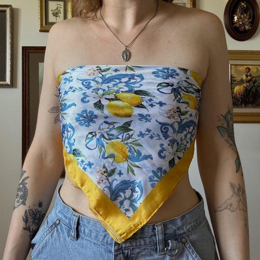 Lemons & ribbons scarf top