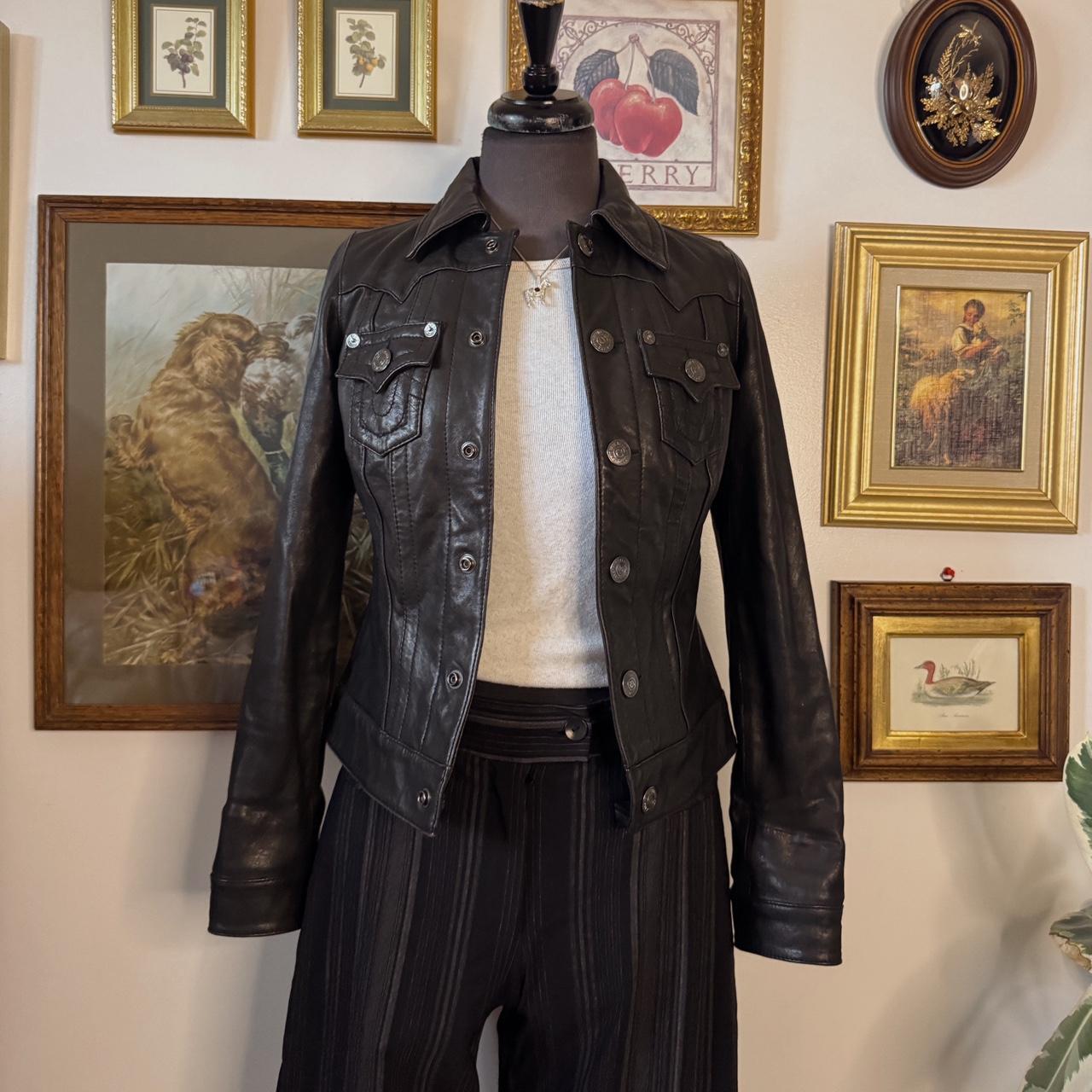 Black lambskin leather jacket (XS)
