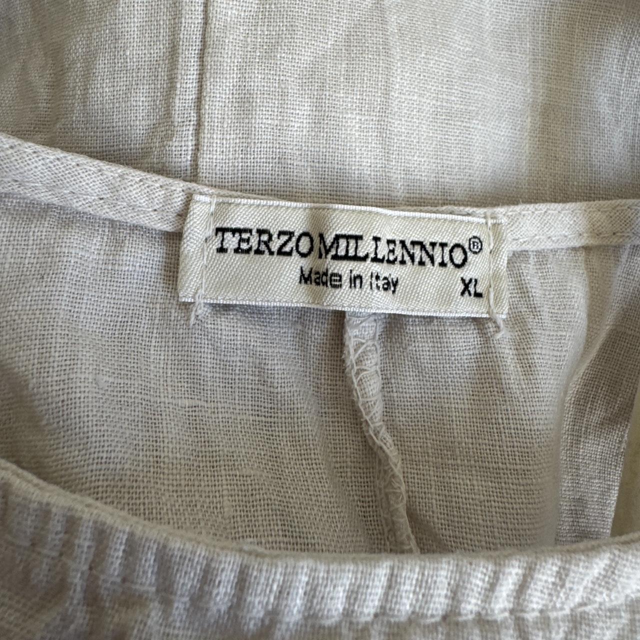 Cream linen ruffle maxi dress (XL)