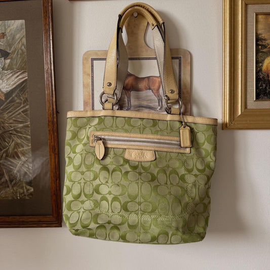 Green coach shoulder bag