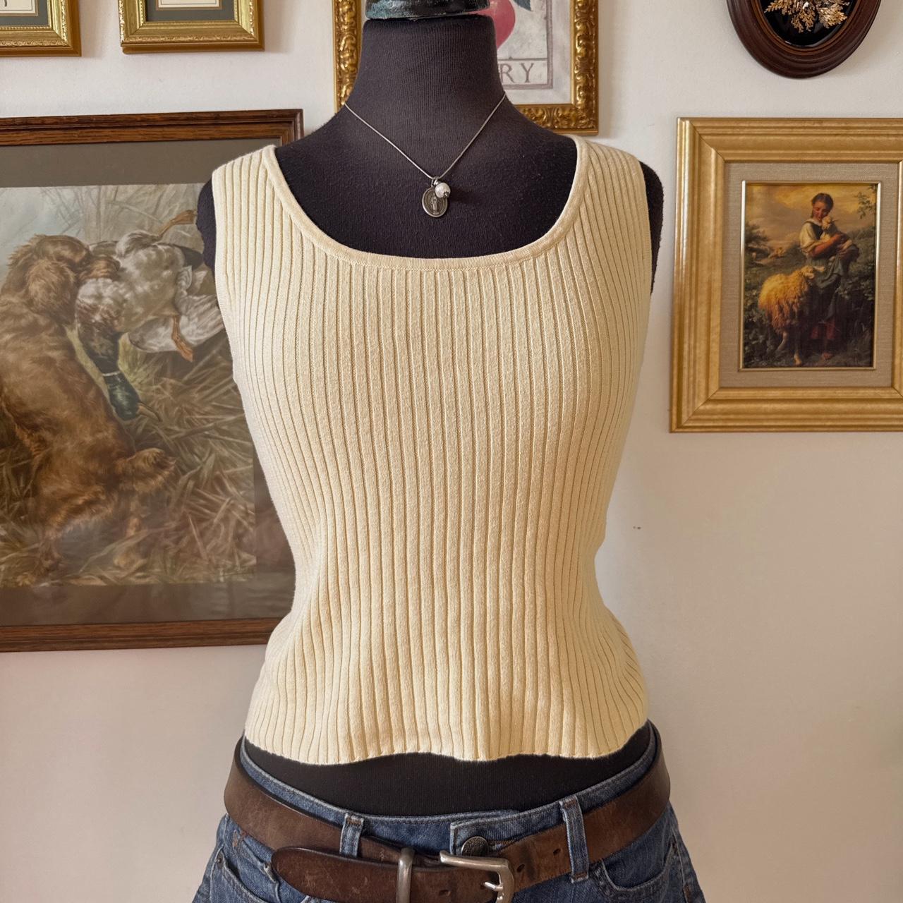 Butter yellow knit tank top (S)