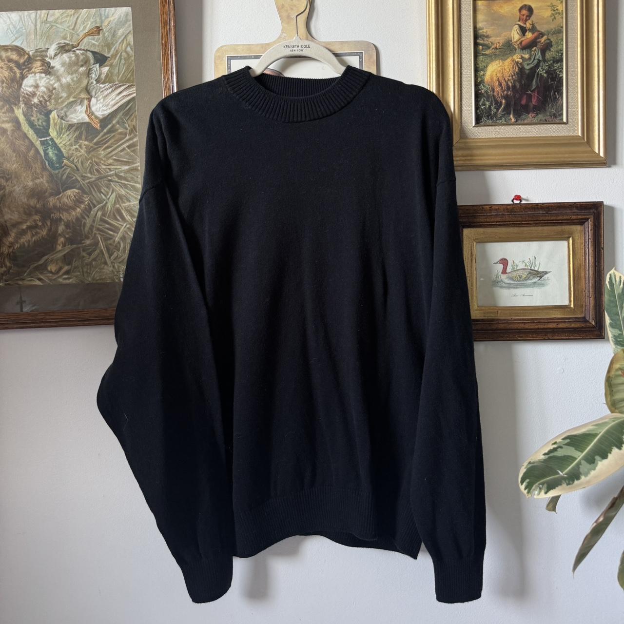 Black cotton mock neck knit (L)