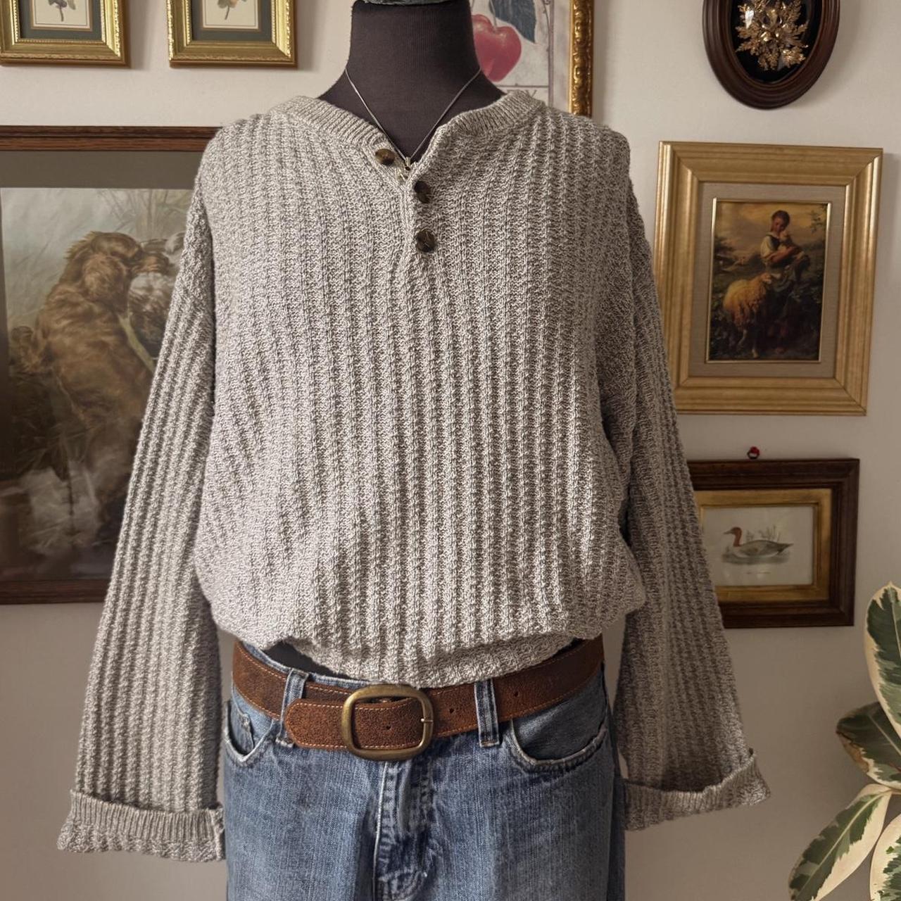 90s slouchy light grey knit sweater (XL)