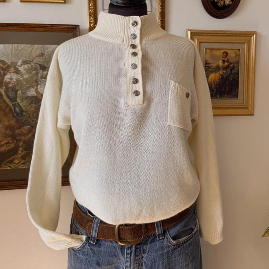 90s slouchy mock neck sweater (S)