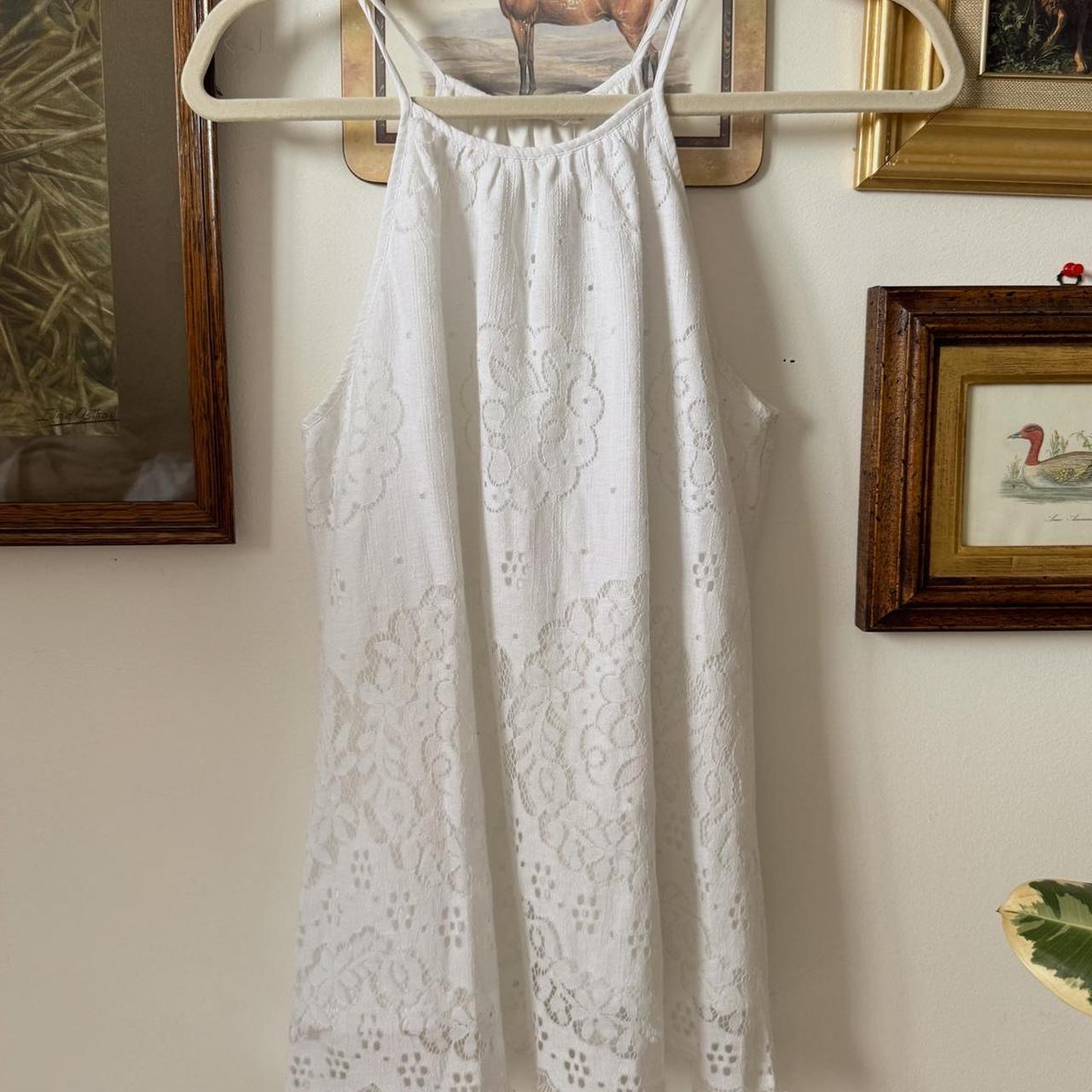 Whimsical floral white babydoll top (S)