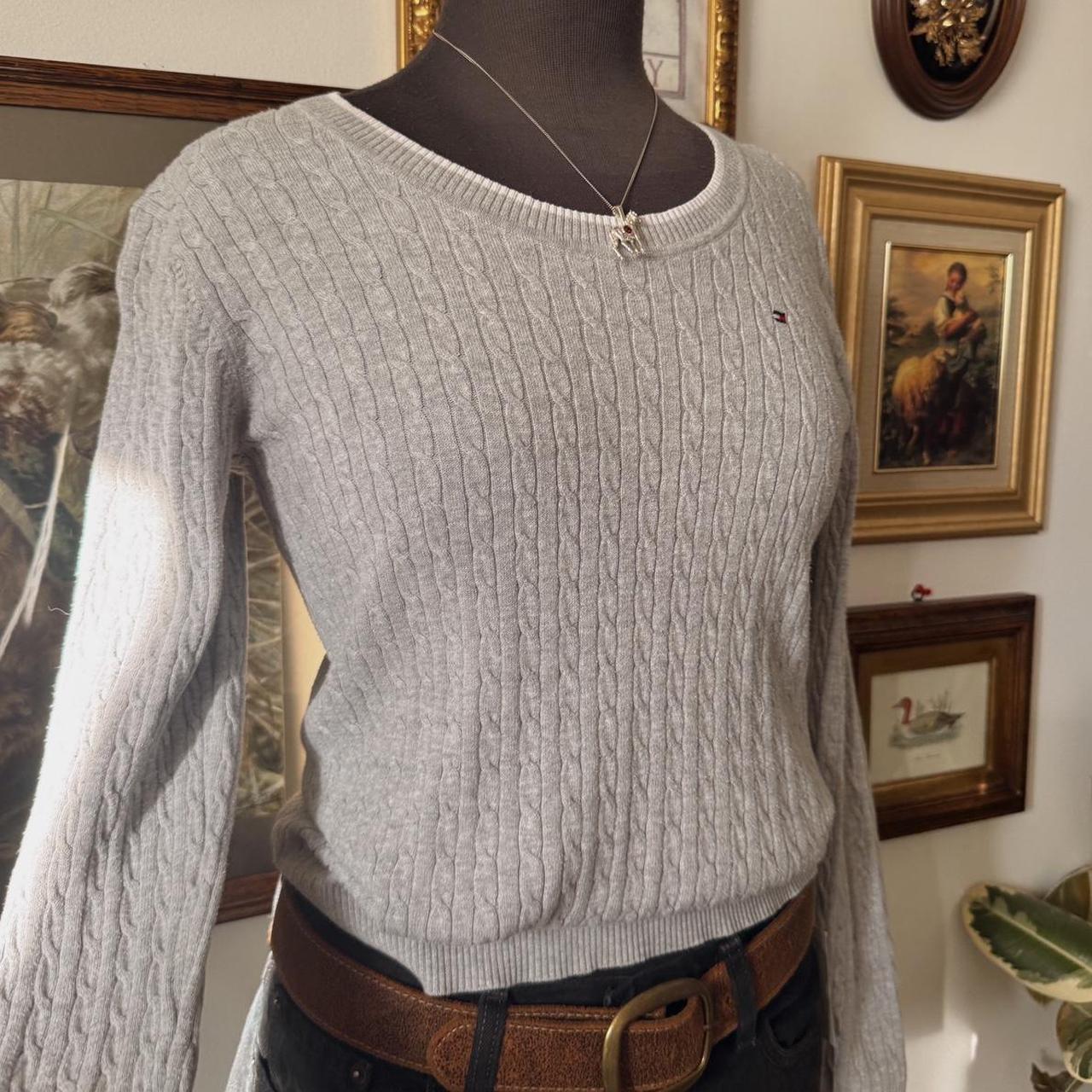 Cotton cable knit scoop neck (M)