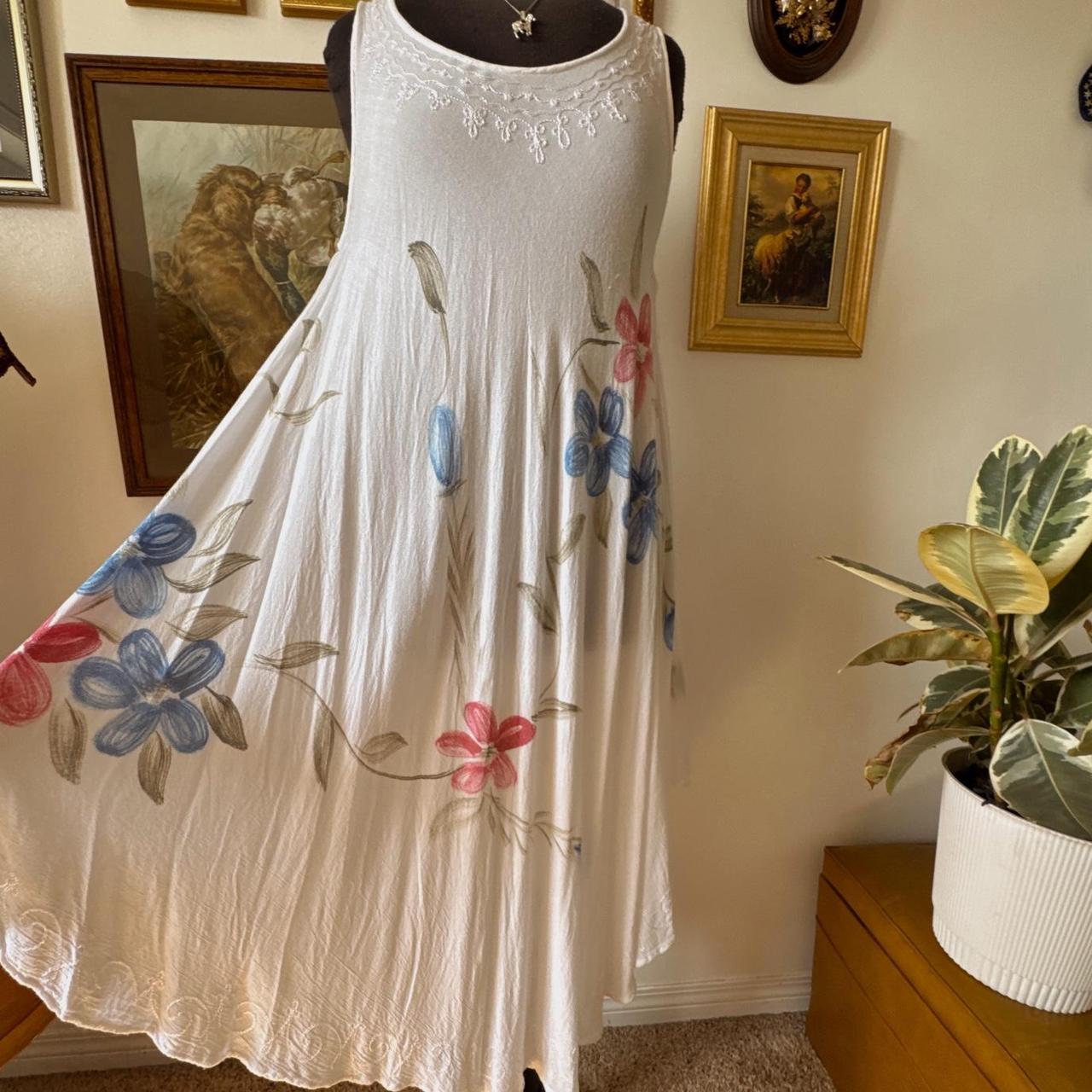 White boho fairy maxi dress (M)
