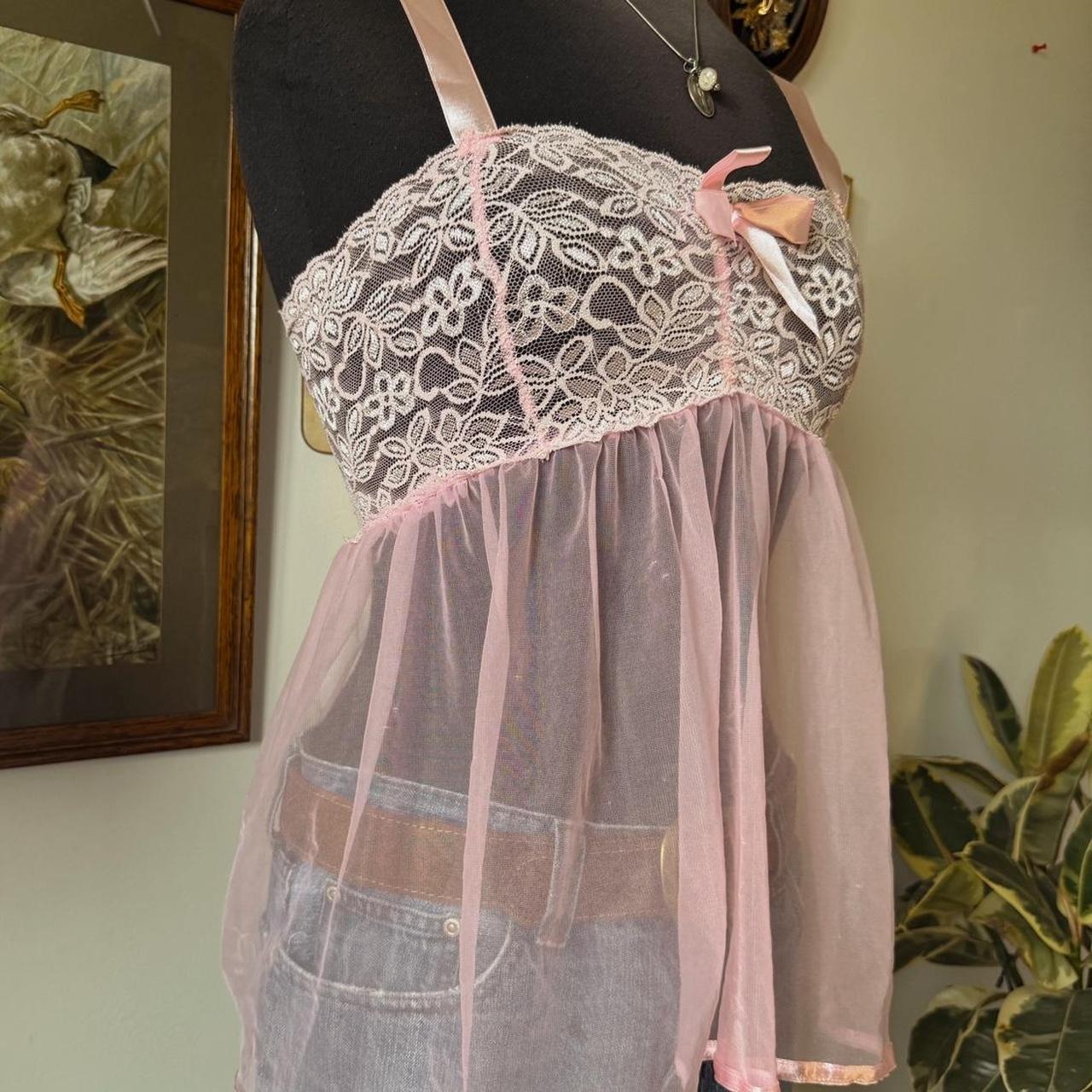 Pink lace babydoll top (S)