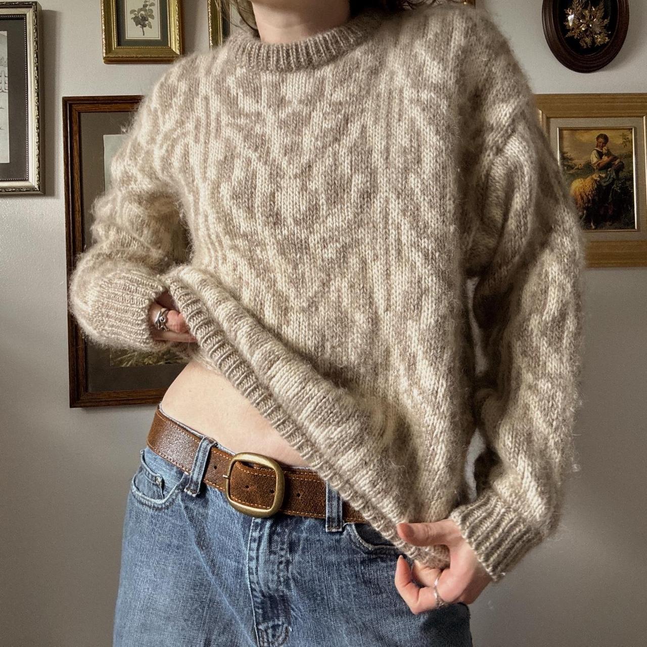 Vintage slouchy abstract sweater (M)