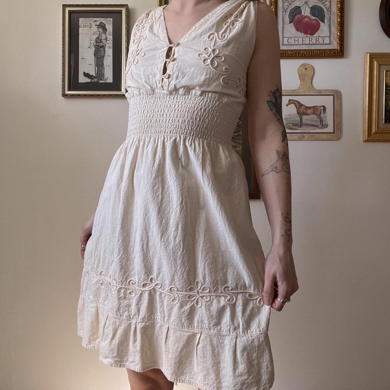 Vintage linen mini dress (S)